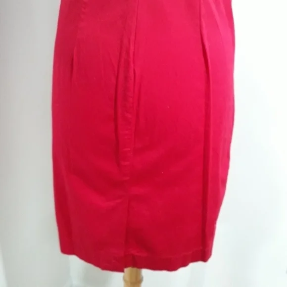 Talbots Cotton Sleeveless Back Zipper Red Dress Size 10 Petite - Picture 9 of 11